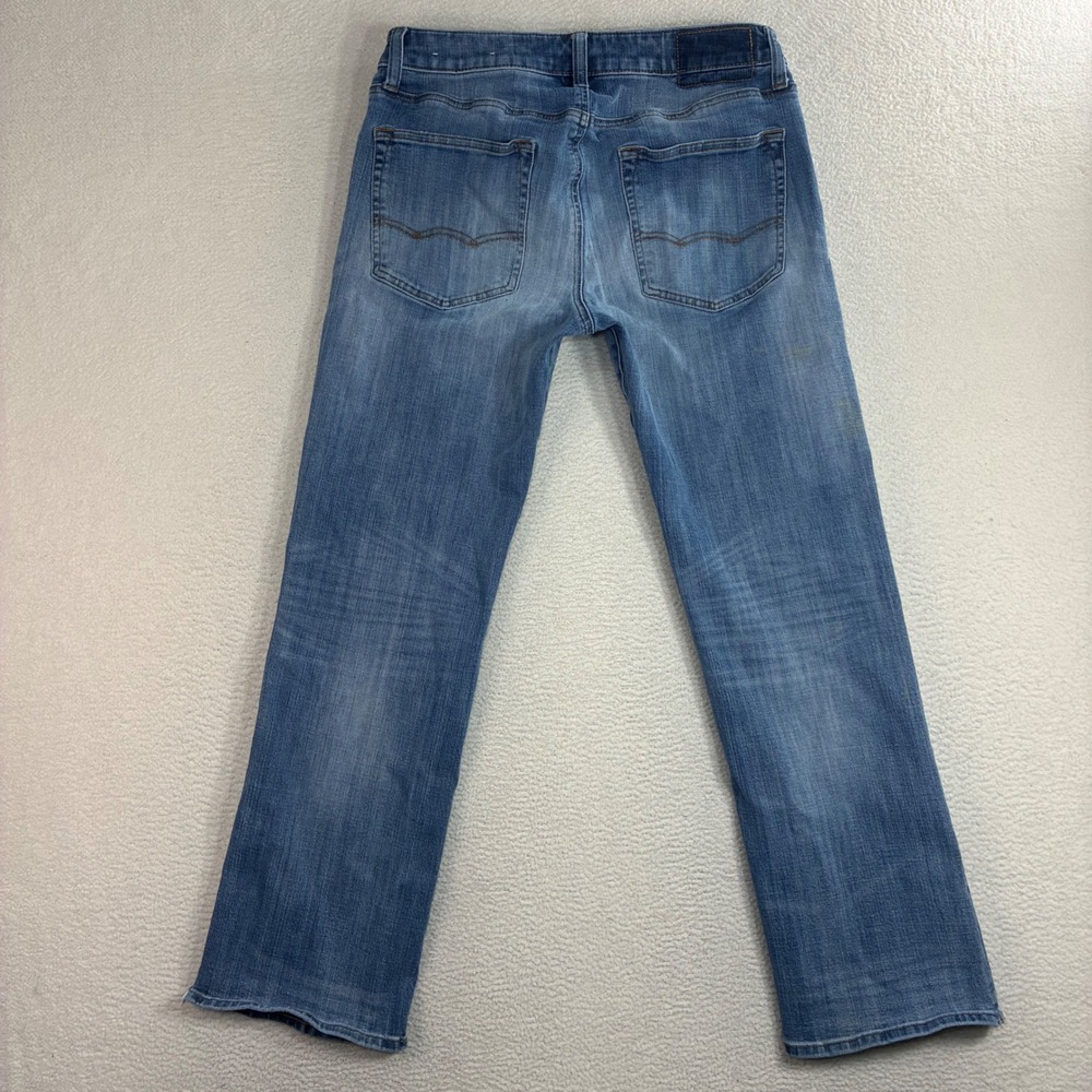 American Eagle Bootcut Jeans Men 31x30 Blue Whiskered Faded Original Classic Low - Picture 2 of 13